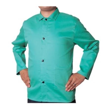 Weldas Alliance COOL FR Cotton Jacket, Color: Green, Size: 3-XL with 30in. sleeves, Four snap front 33-6630XXXL